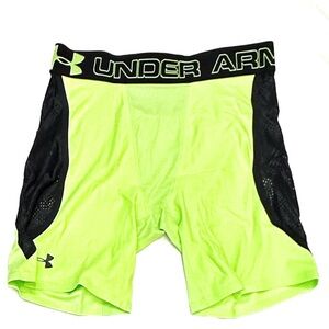 Under Armour Men's Neon Green and Black Compression Shorts